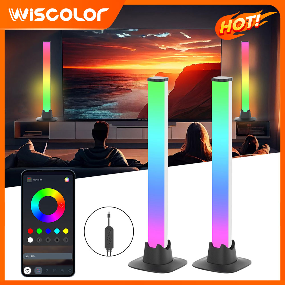 Desk Setup With Tv - デスクトップ用 RGB LED ライトバー、Bluetooth対応、スマートアンビエントLEDストリップ、テーブルランプ、ナイトライト、テレビの背面照明、部屋の装飾用