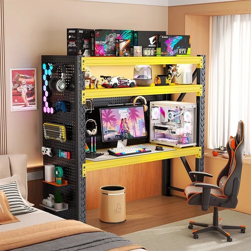 #   人間工学に基づいた設計のゲーミングデスク。多層収納ラ - Desk Setup L Shaped のレビューと価格