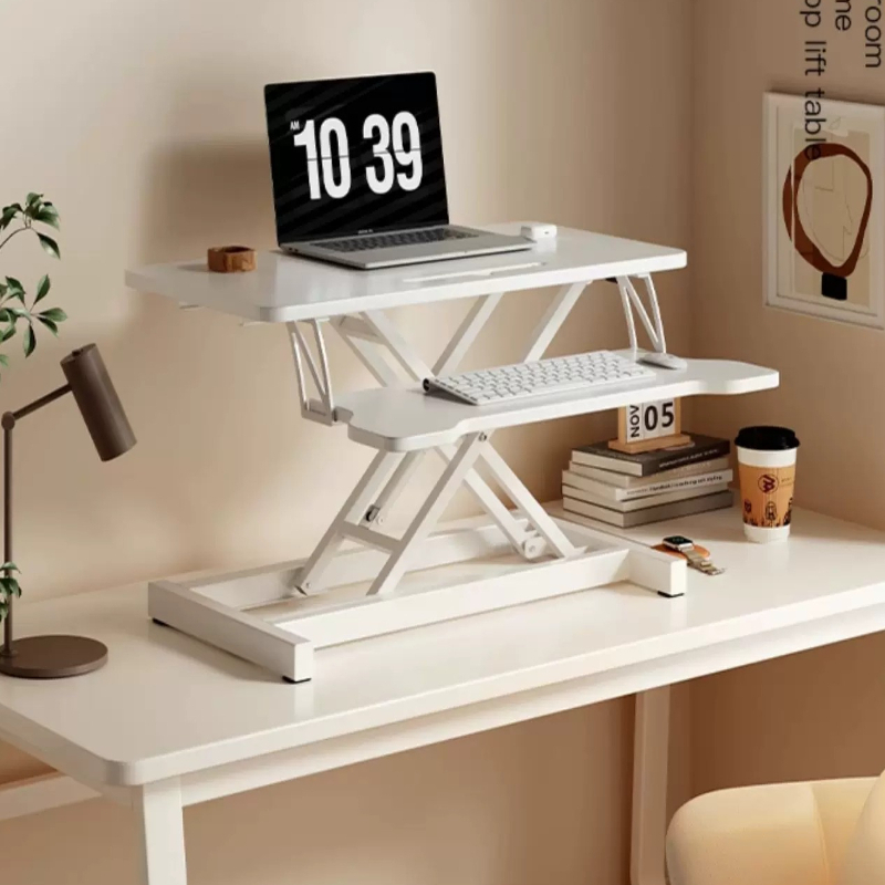 スタンディングデスクライザー高さ調節可能なデュアルサーフェス - Desk Setup Minimalist のレビューと価格