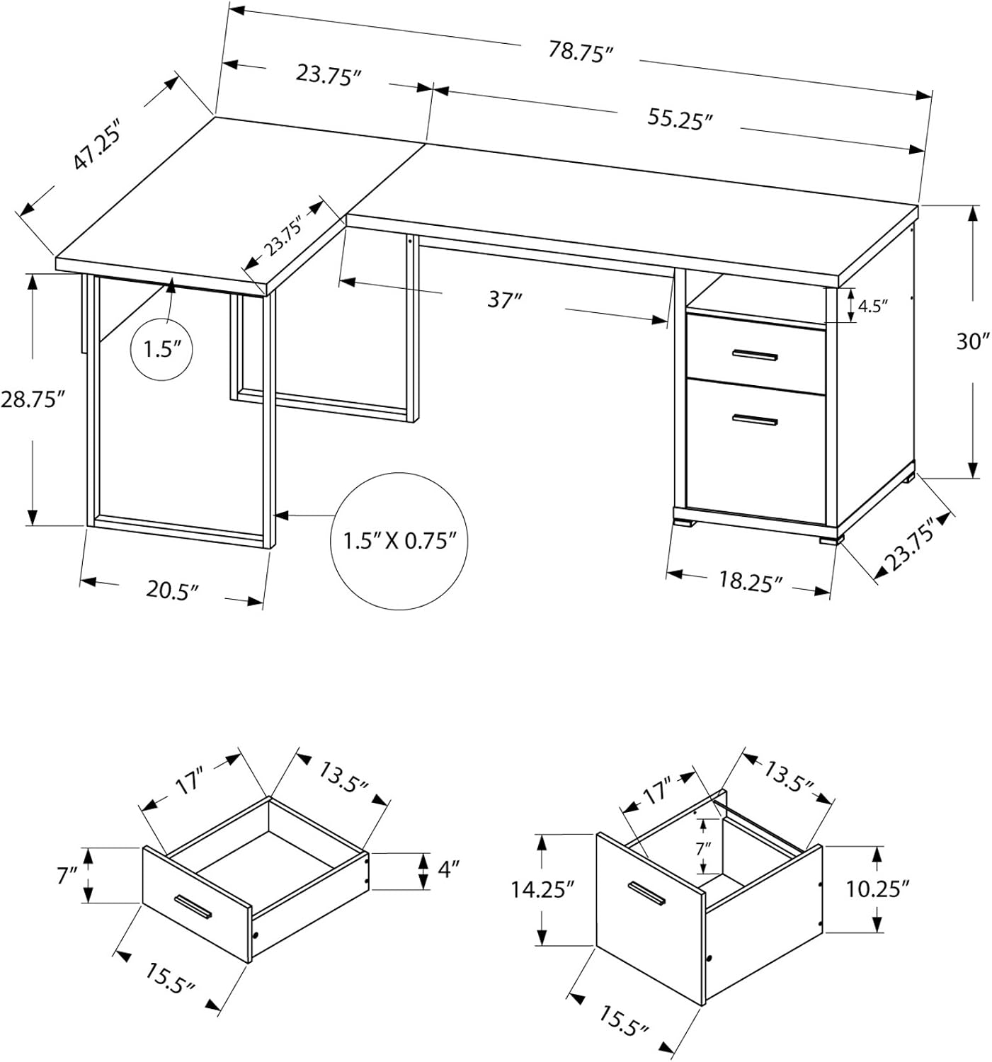 I 7257 コンピューターデスク、ホームオフィス、コーナー - Desk Setup L Shaped のレビューと価格
