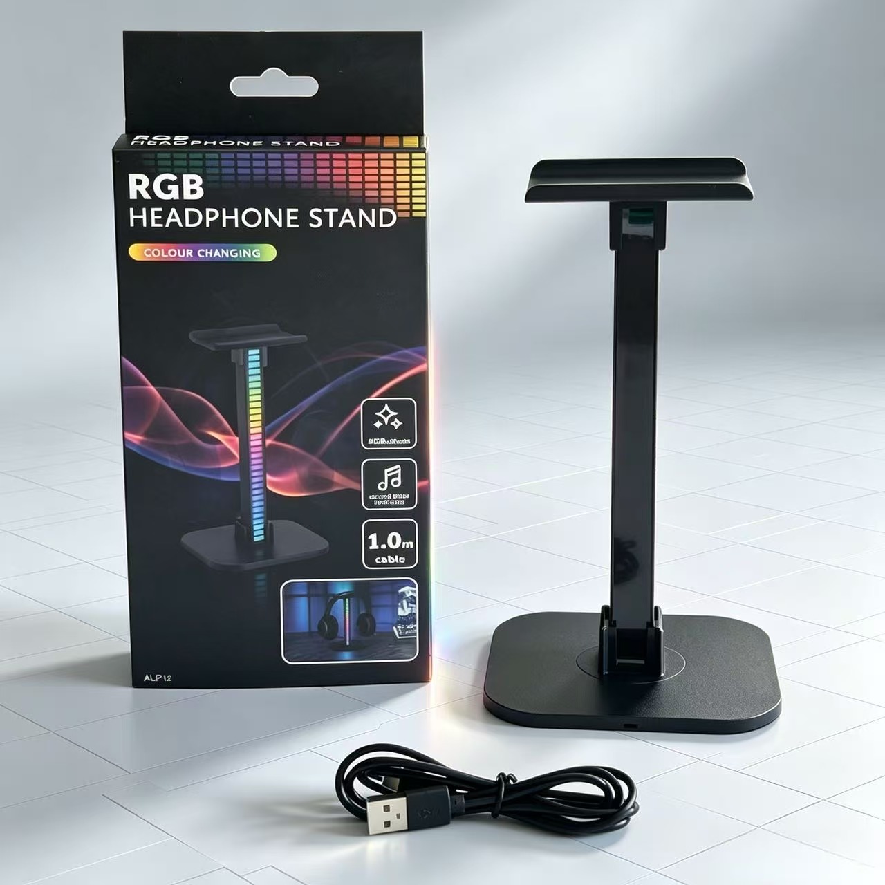 USBゲーミングヘッドホンスタンド RGBリズムライト付き  - Desk Setup Lamp のレビューと価格